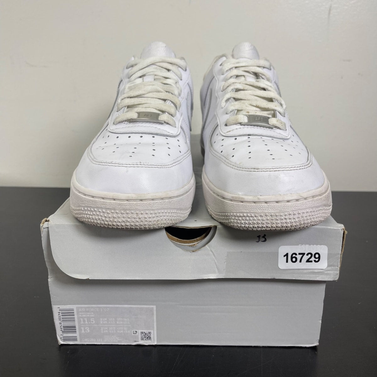 Nike Air Force 1 Low '07 White 11.5 (Moderately Worn Pre-Owned)NikeWhite/White - Image 2