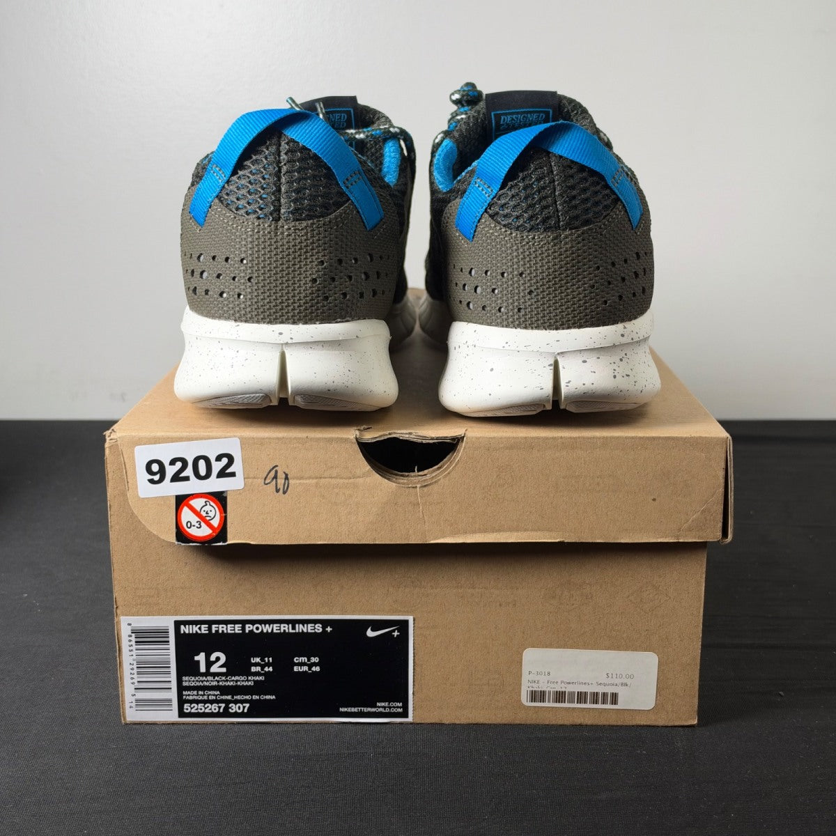Nike Free Powerlines Black-Cargo Khaki (Size 12) - Image 4