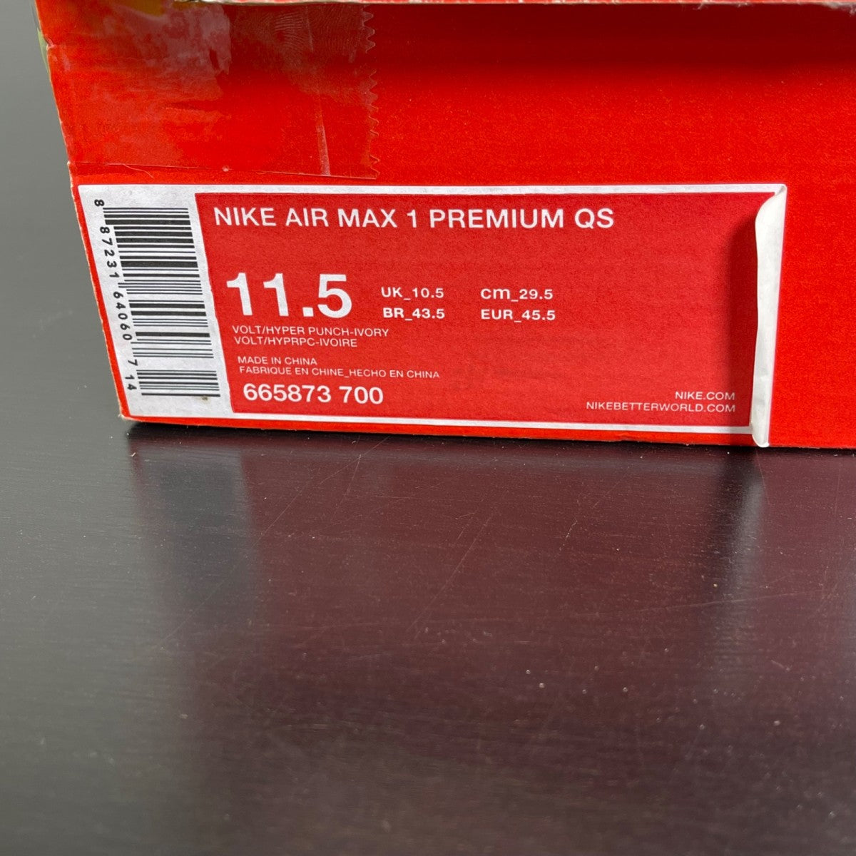 Nike Air Max 1 Magista Volt 11.5 (Moderately Worn Pre-Owned)NikeVolt/Hyper Punch-Ivory - Image 7