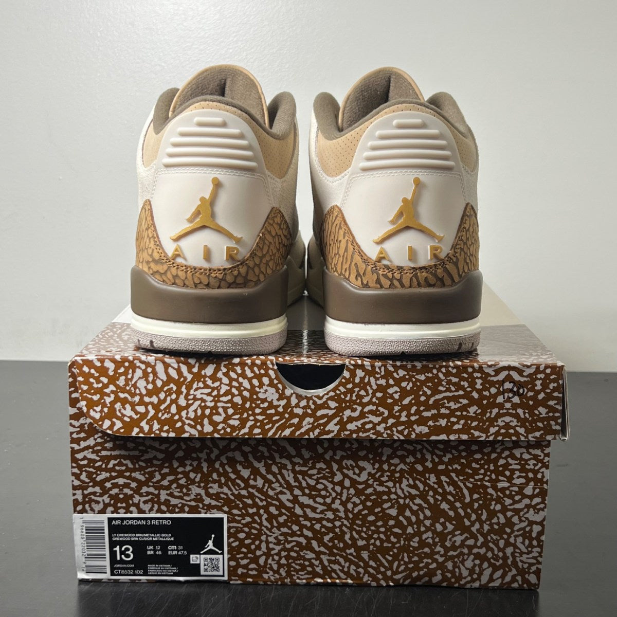 Jordan 3 Retro Palomino 13 (Lightly Worn Pre-Owned)JordanLight Orewood Brown/Metallic Gold/Light British Tan/Palomino - Image 5