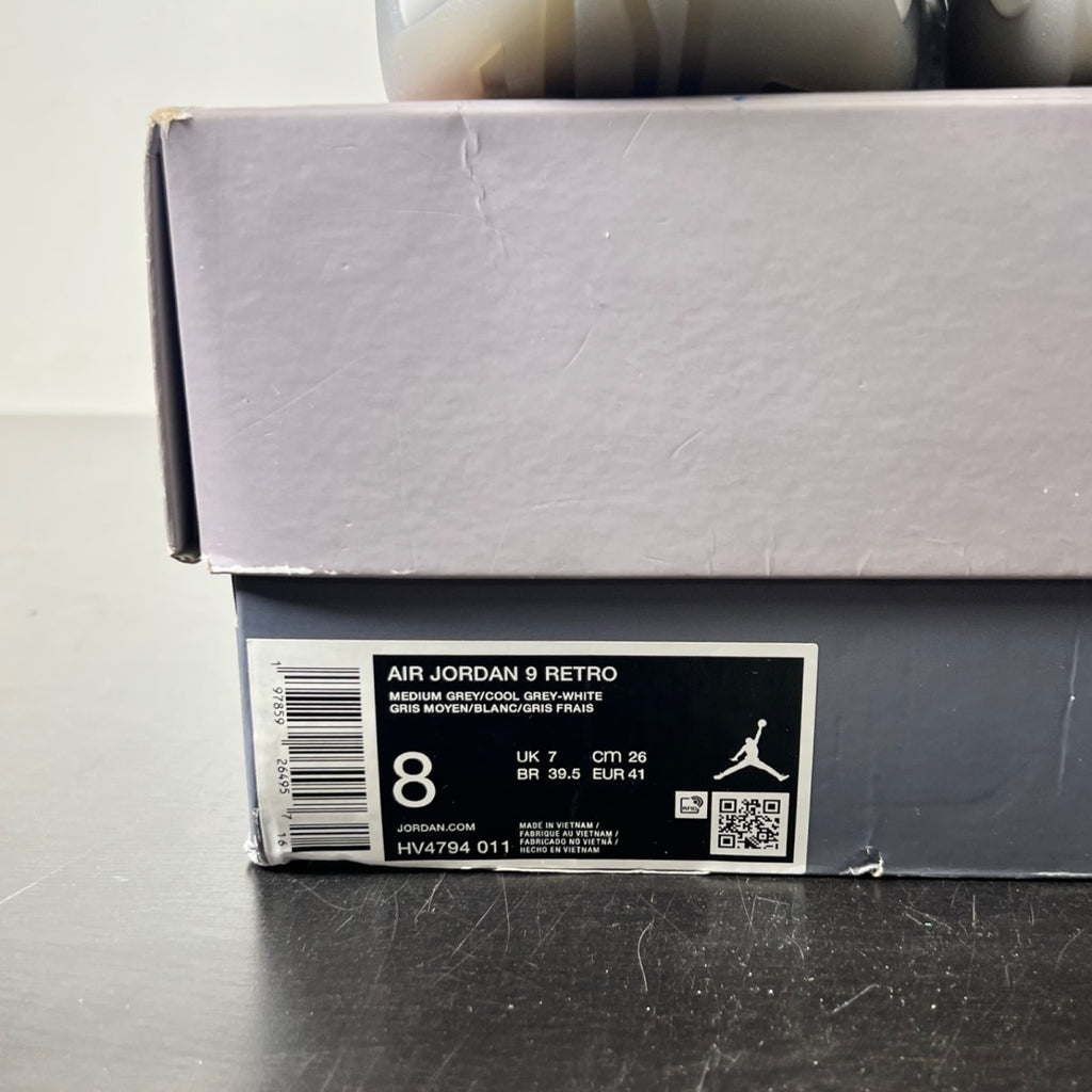 Jordan 9 Retro Cool Grey (2025) 8 (Lightly Worn Pre-Owned)JordanMedium Grey/White-Cool Grey - Image 5