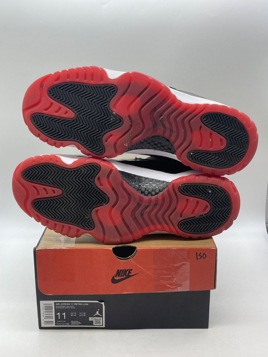 Jordan 11 Retro Low Bred (2025) 11 (Moderately Worn Pre-Owned)JordanBlack/White-Varsity Red - Image 7