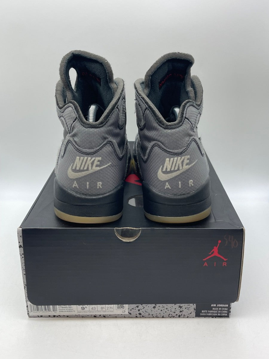 Jordan 5 Retro Off-White Muslin 9.5 (Moderately Worn Pre-Owned)JordanBlack/Muslin-Fire Red - Image 3