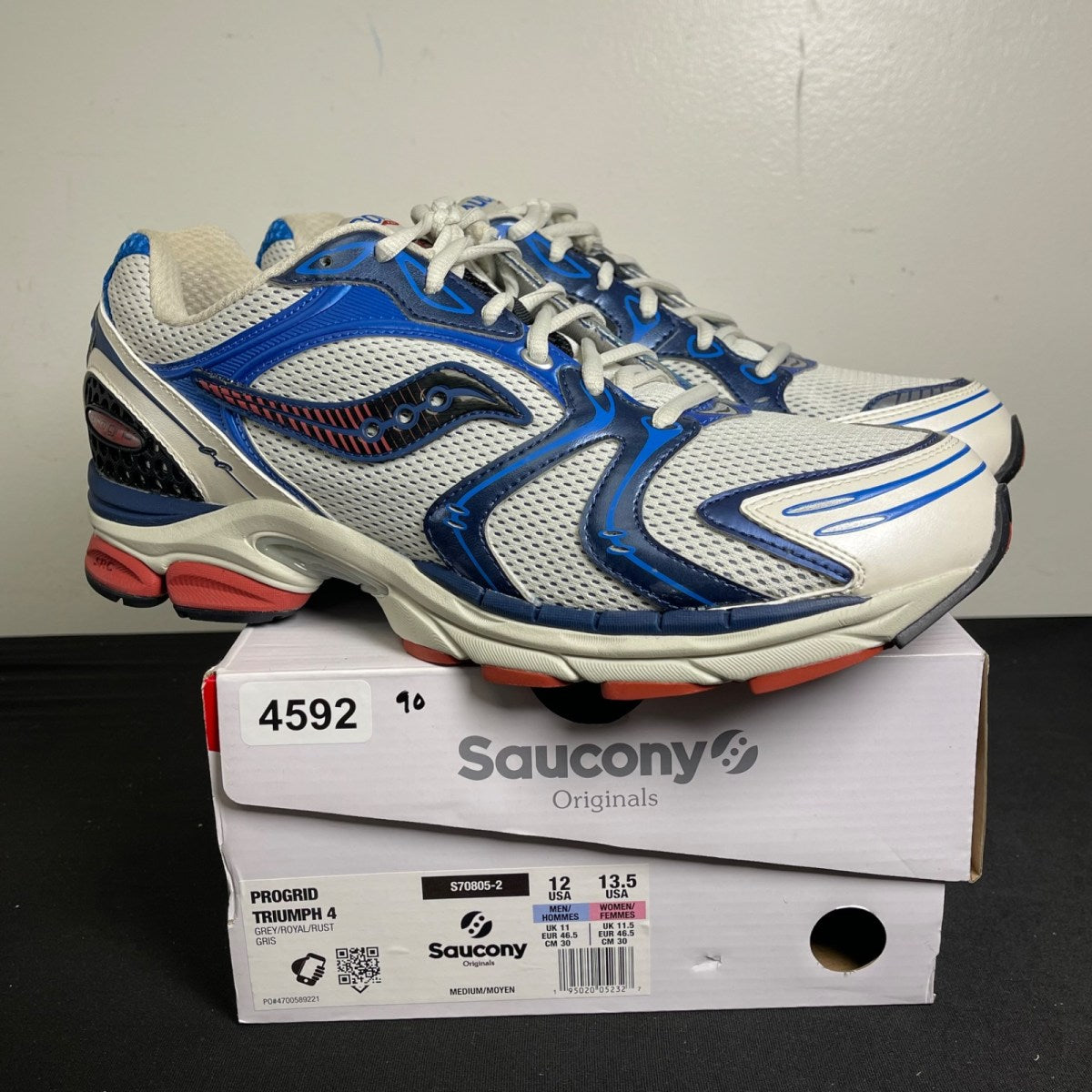 Saucony ProGrid Triumph 4 CS Grey Royal Rust (Size 12) - Image 1