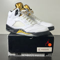 Jordan 5 Retro Olympic (2016) 11 (Lightly Worn Pre-Owned)JordanWhite/Black-Metallic Gold Coin - Image 1