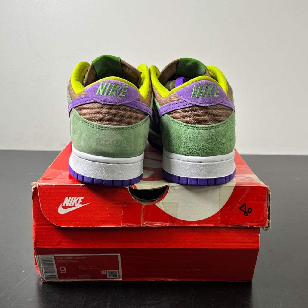 Nike Dunk Low Veneer (2020/2024) 9 (Lightly Worn Pre-Owned)NikeVeneer/Autumn Green-Deep Purple - Image 4