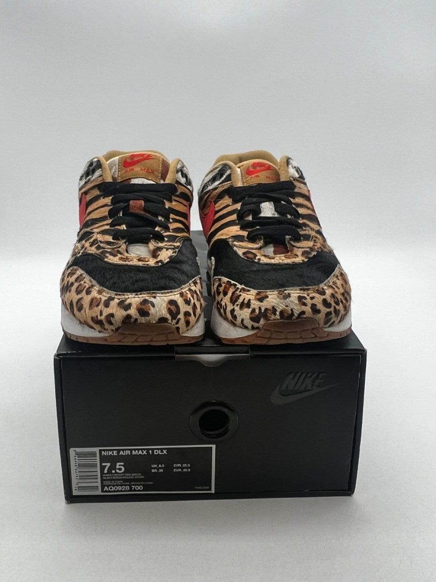 Nike Air Max 1 atmos Animal Pack 2.0 (All Black Box) (2018) 7.5 (Moderately Worn Pre-Owned)NikeWheat/Sport Red-Bison-Classic Green - Image 2