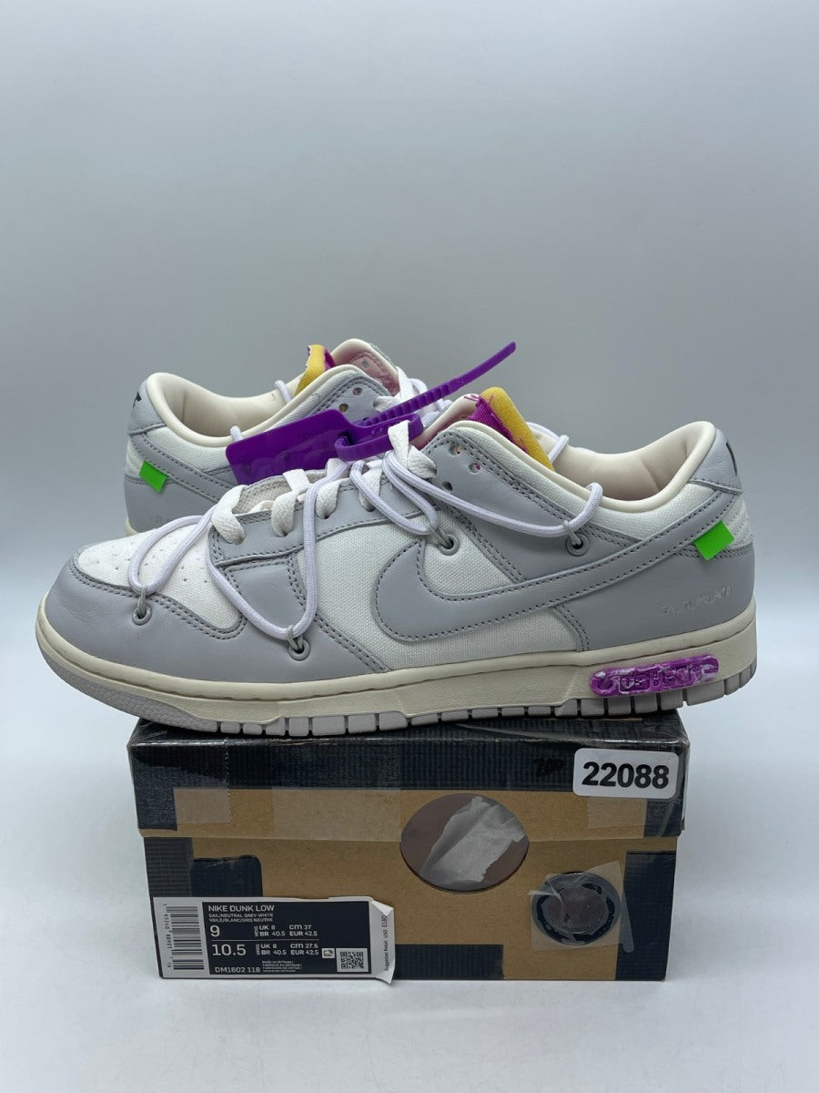 Nike Dunk Low Off-White Lot 3 9 (Moderately Worn Pre-Owned)NikeSail/Neutral Grey-White - Image 1