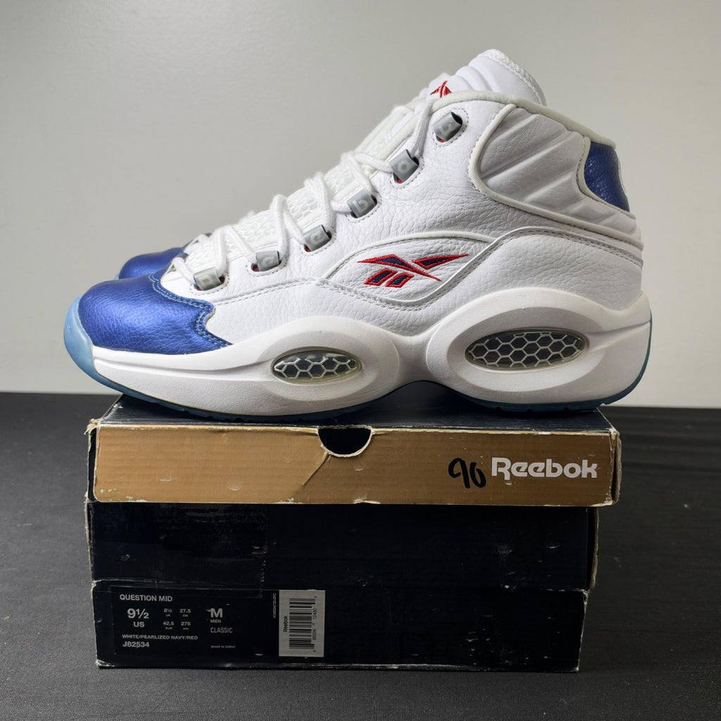 Reebok Question Mid Blue Toe (2016) (Size 9.5) - Image 3