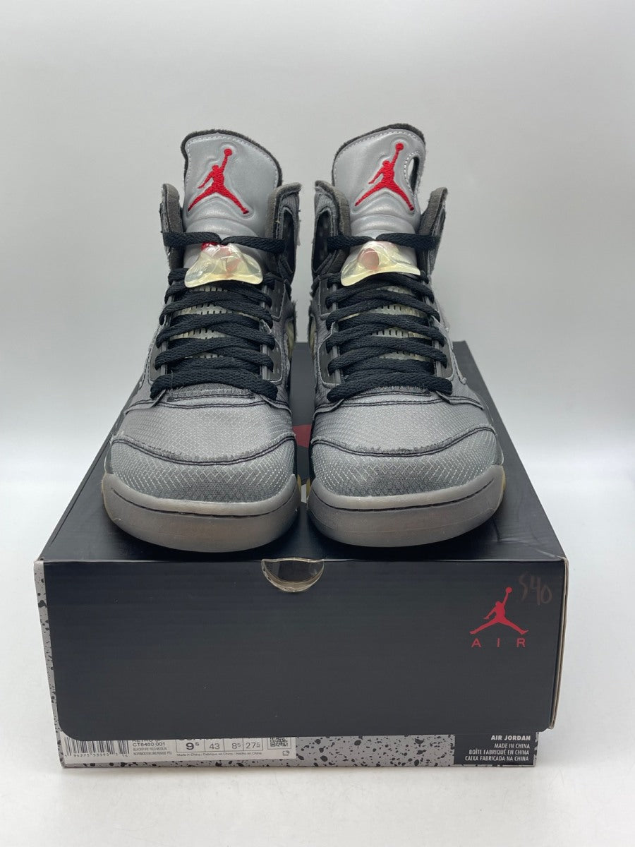 Jordan 5 Retro Off-White Muslin 9.5 (Moderately Worn Pre-Owned)JordanBlack/Muslin-Fire Red - Image 2