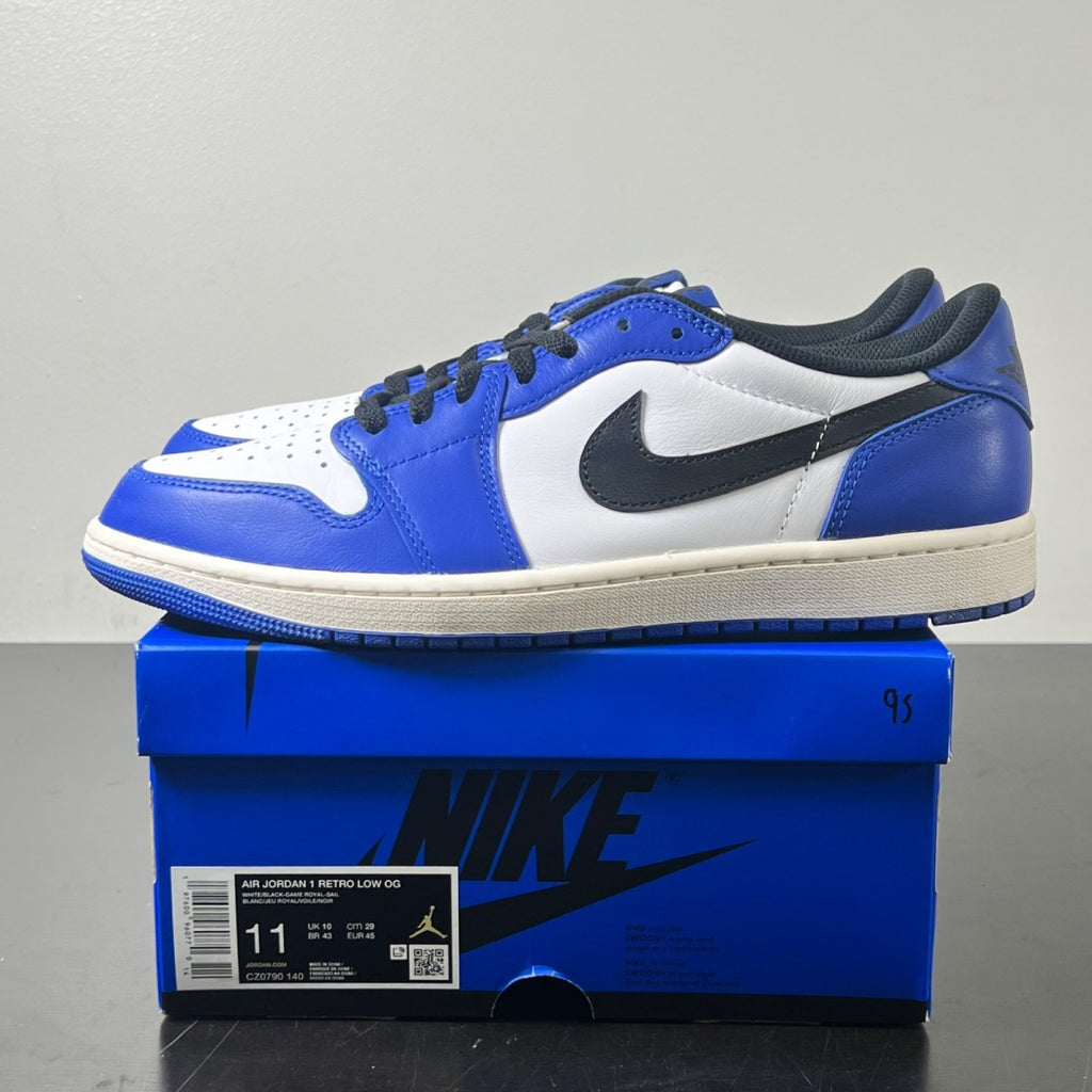 Jordan 1 Retro Low OG Game Royal 11 (Lightly Worn Pre-Owned)JordanWhite/Black/Game Royal - Image 3