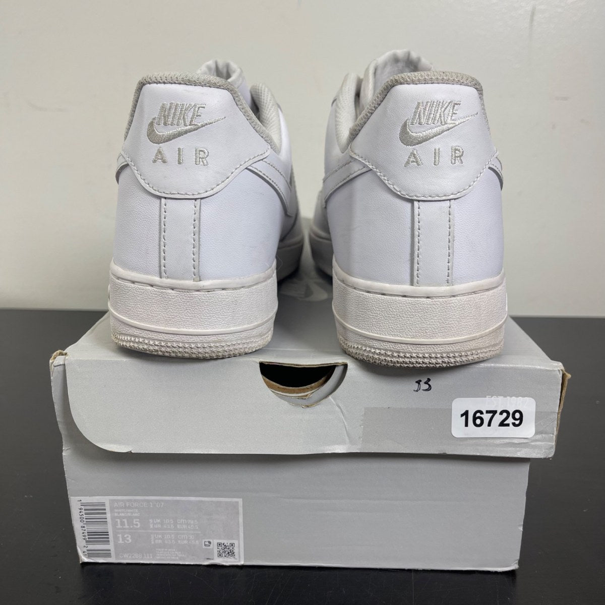 Nike Air Force 1 Low '07 White 11.5 (Moderately Worn Pre-Owned)NikeWhite/White - Image 4