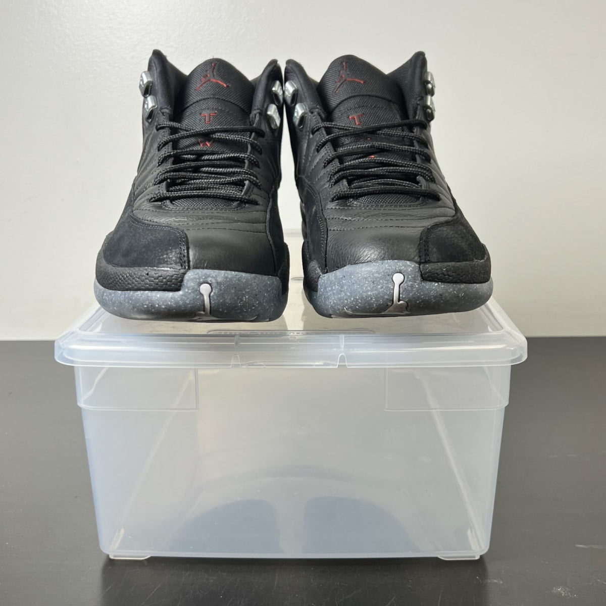 Jordan 12 Retro Utility 11 (Moderately Worn Pre-Owned)JordanBlack/Black-Bright Crimson-White - Image 2