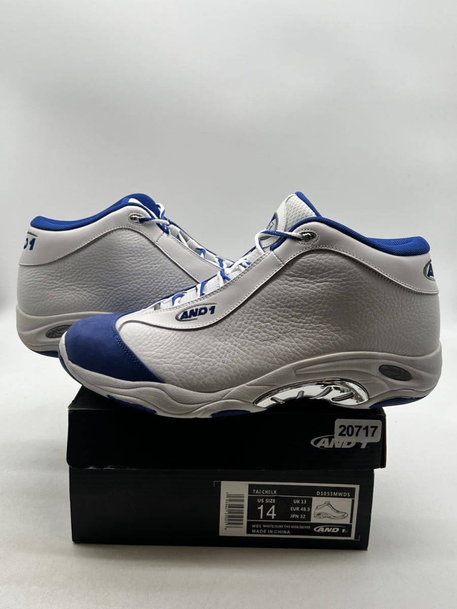 And1 Tai Chi White Navy Blue Silver Grey 14 (Lightly Worn Pre-Owned) - Image 1