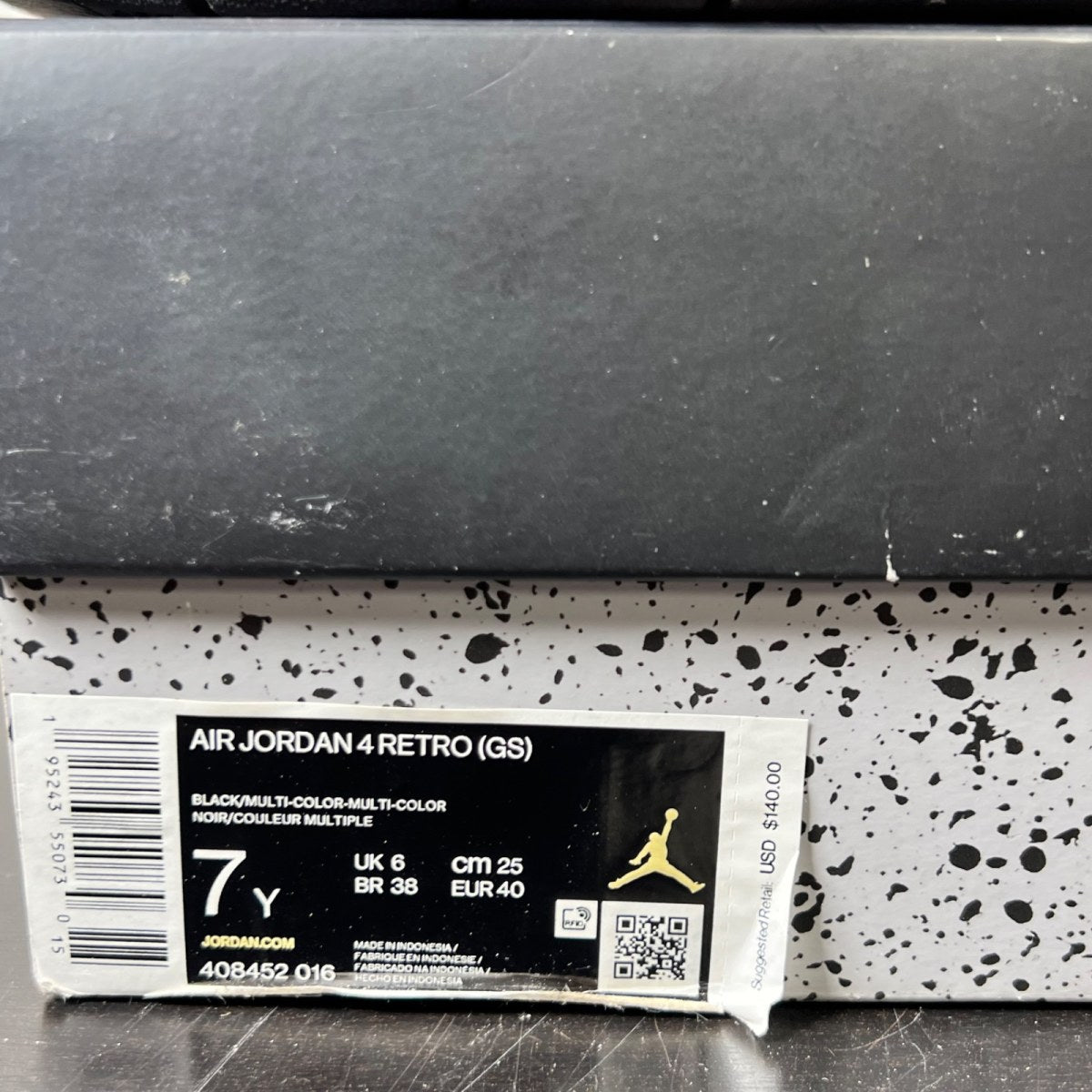 Jordan 4 Retro Red Thunder (GS) 7Y (Moderately Worn Pre-Owned)JordanBlack/Multi-Color-Multi-Color-Crimson - Image 6