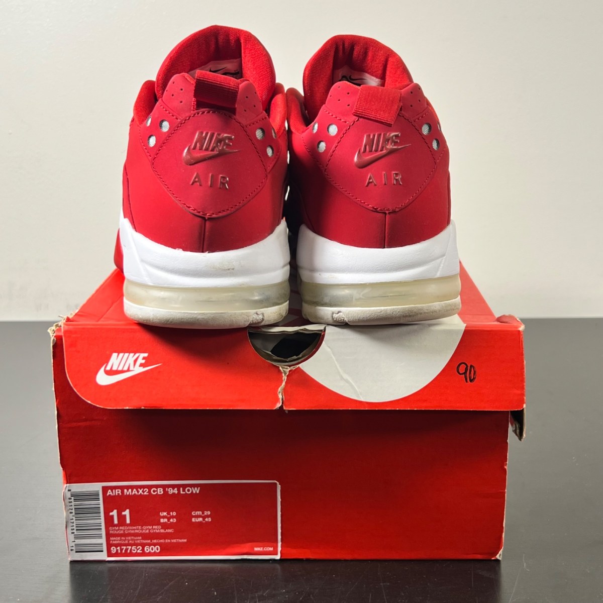 Nike Air Max 2 CB '94 Low Gym Red 11 (Lightly Worn Pre-Owned)NikeGym Red/White-Gym Red - Image 4