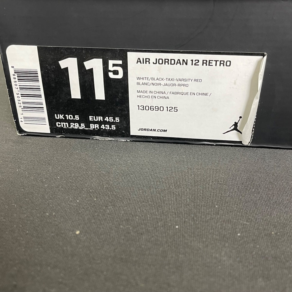 Jordan 12 Retro Taxi (2013) 11.5 (Moderately Worn Pre-Owned)JordanWhite/Black-Taxi - Image 7