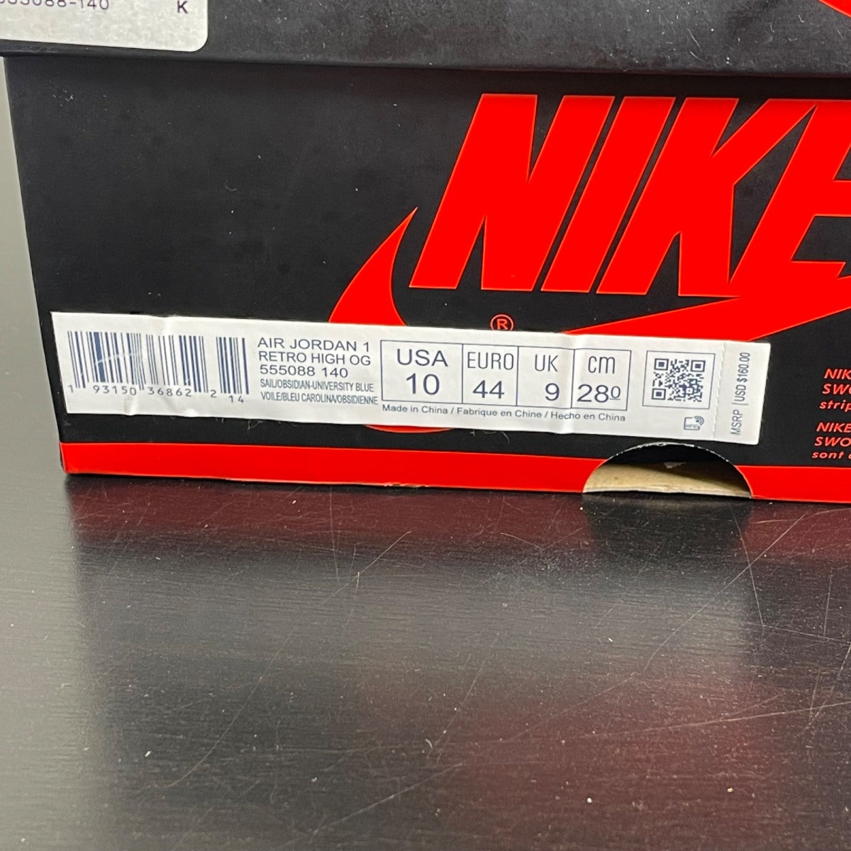 Jordan 1 Retro High Obsidian 10 (Moderately Worn Pre-Owned)JordanSail/Obsidian-University Blue - Image 7