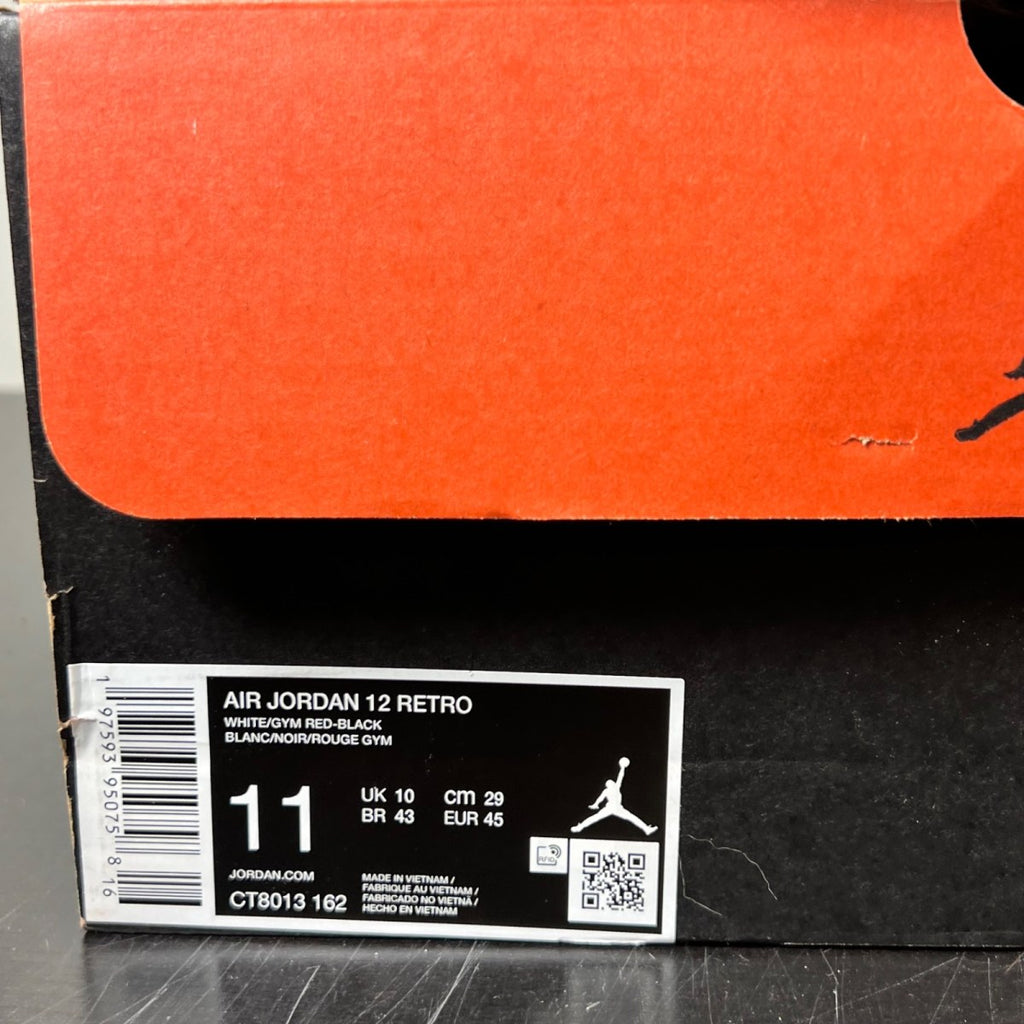 Jordan 12 Retro Taxi Flip 11 (Lightly Worn Pre-Owned)JordanWhite/Gym Red/Black - Image 4