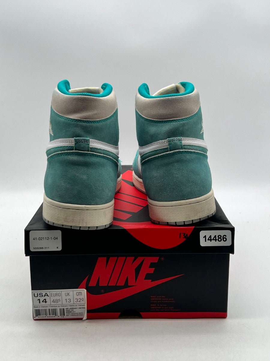 Jordan 1 Retro High Turbo Green 14 (Heavily Worn Pre-Owned)JordanTurbo Green/Sail-White-Light Smoke Grey - Image 3