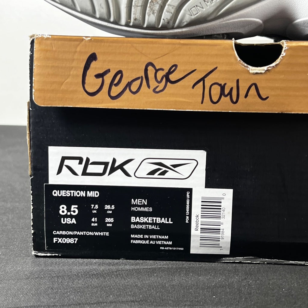 Reebok Question Mid Georgetown (2020) 8.5 (Lightly Worn Pre-Owned)ReebokCarbon/Faux Indigo-White - Image 6