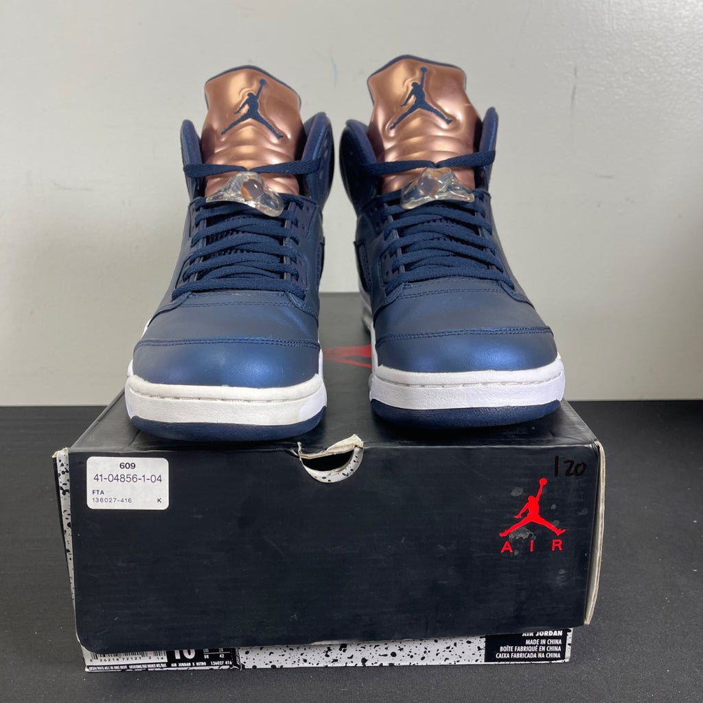 Jordan 5 Retro Bronze 10 (Moderately Worn Pre-Owned)JordanObsidian/White-Metallic Red Bronze-Bright Grape - Image 2