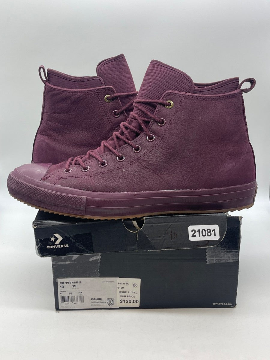Converse Chuck Taylor All Star Waterproof Hi 'Dark Sangria' 13 (Moderately Worn Pre-Owned) - Image 1