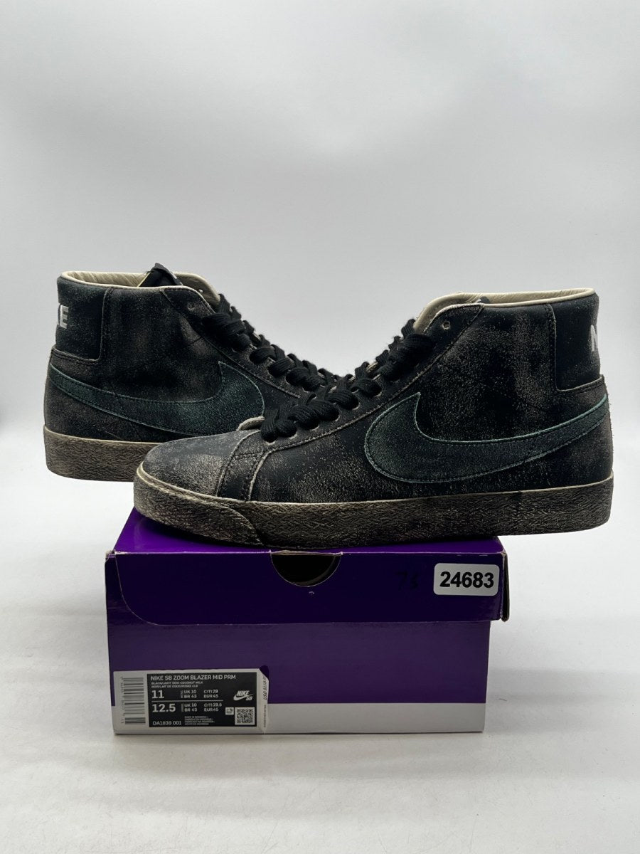 Nike Blazer Mid Faded Black 11 (Lightly Worn Pre-Owned)NikeBlack/Light Dew-Coconut Milk - Image 1