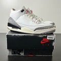 Jordan 3 Retro White Cement Reimagined 11 (Moderately Worn Pre-Owned)JordanSummit White/Fire Red/Black/Cement Grey - Image 1