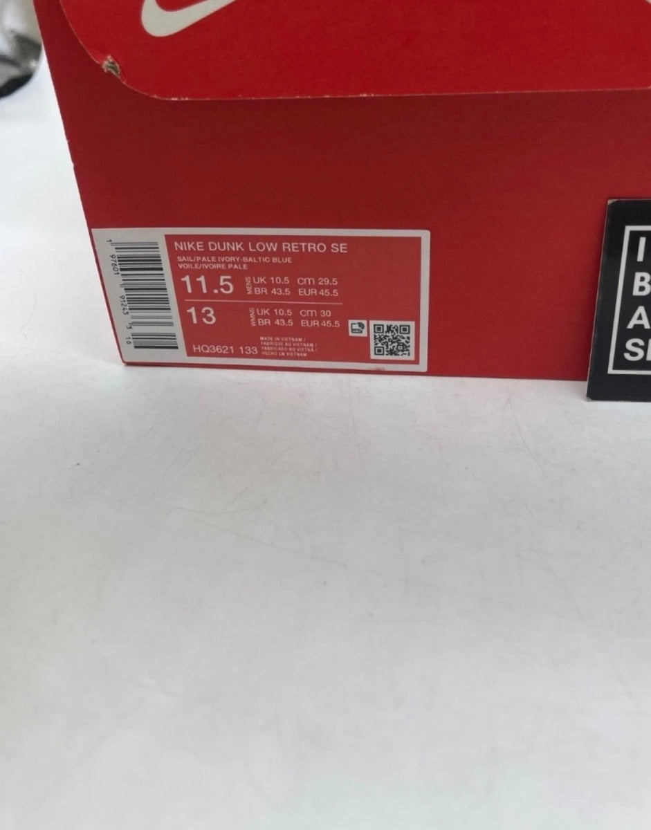 Nike Dunk Low SE LA 11.5 (Moderately Worn Pre-Owned)NikeSail/Pale Ivory/Baltic Blue - Image 7