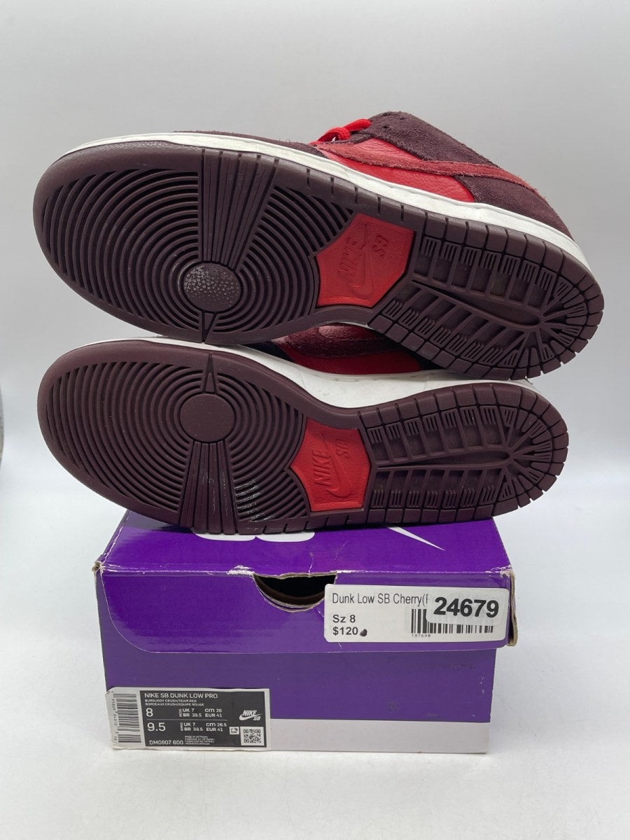 Nike SB Dunk Low Cherry 8 (Moderately Worn Pre-Owned)NikeBurgundy Crush/Team Red - Image 7
