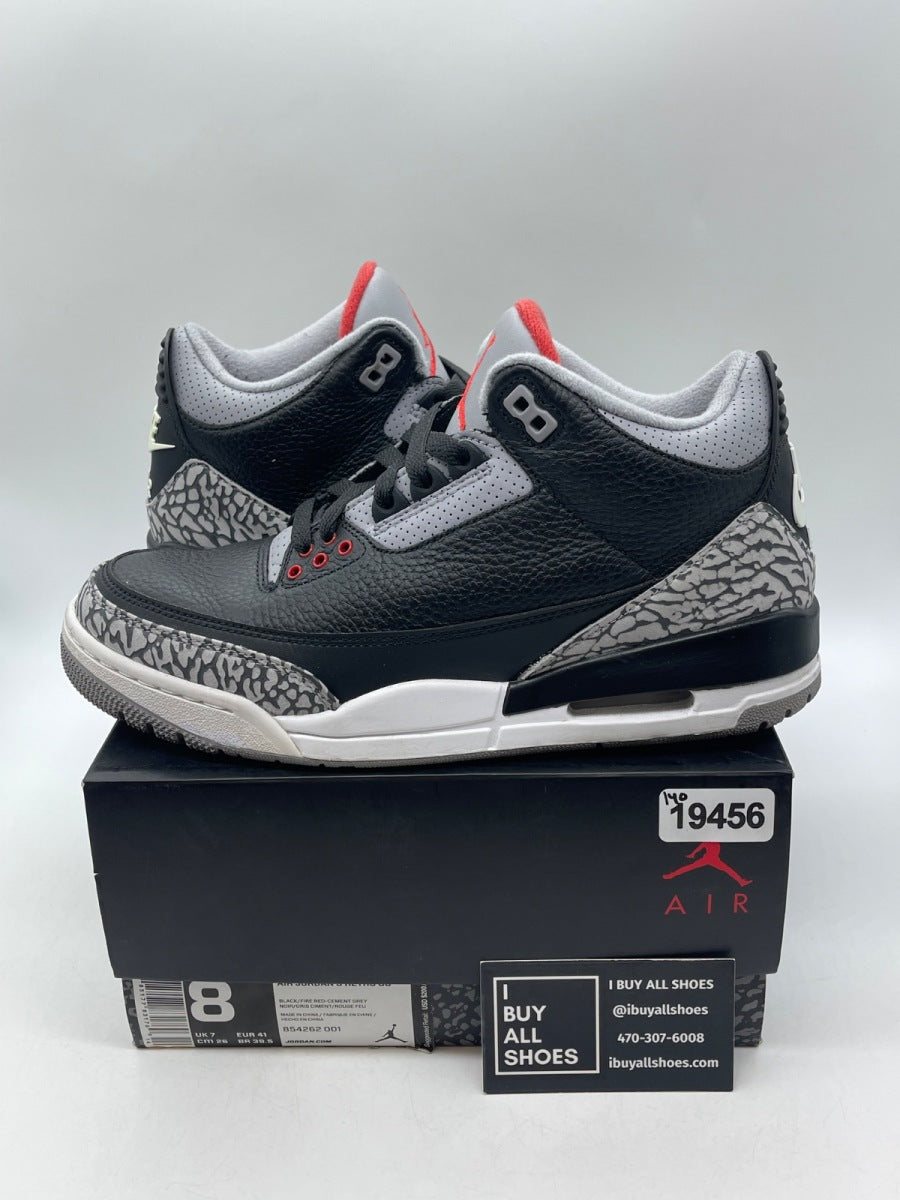 Jordan 3 Retro Black Cement (2018) 8 (Moderately Worn Pre-Owned) - Image 1