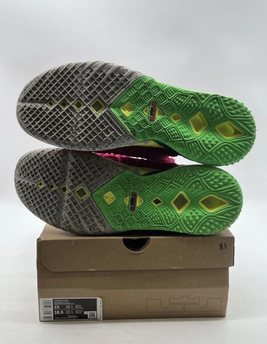 Nike LeBron 18 Los Angeles By Night 15 (Moderately Worn Pre-Owned)NikePink Prime/Multi-Color-Blue Void - Image 8