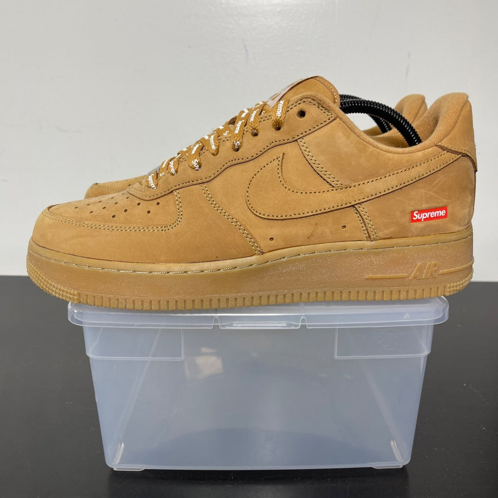 Nike Air Force 1 Low SP Supreme Wheat 11 (New Pre-Owned)NikeFlax/Flax-Gum Light Brown - Image 3