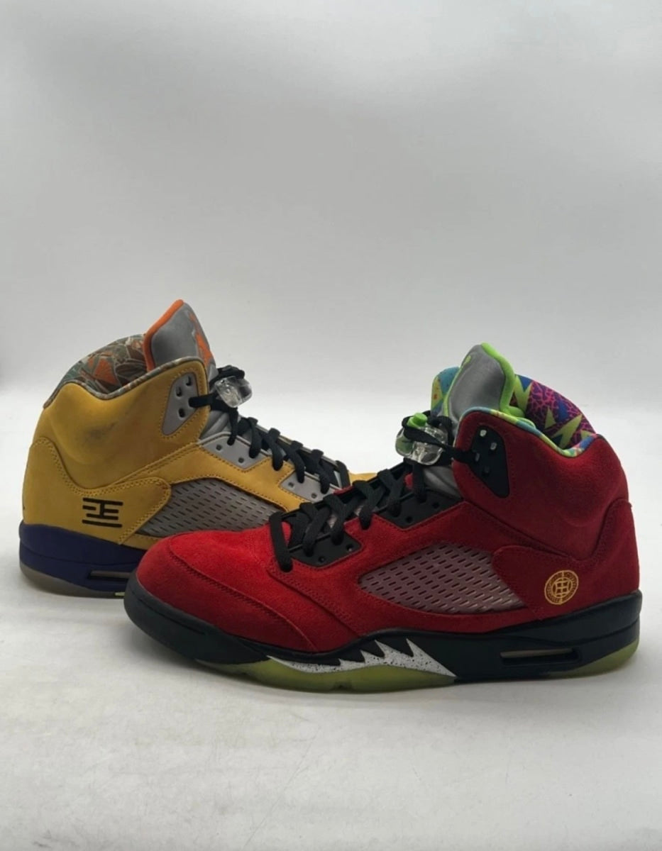 Jordan 5 Retro What The 13 (Heavily Worn Pre-Owned)JordanVarsity Maize/Court Purple-Ghost Green-Solar Orange - Image 1