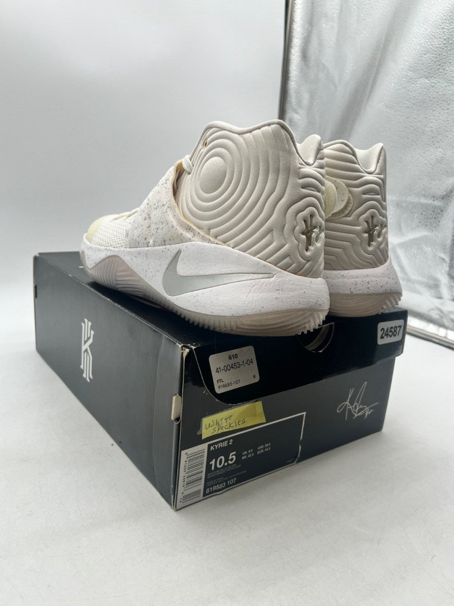 Nike Kyrie 2 Silver Speckle 10.5 (Lightly Worn Pre-Owned)NikeWhite/Metallic Silver-Tour Yellow - Image 4
