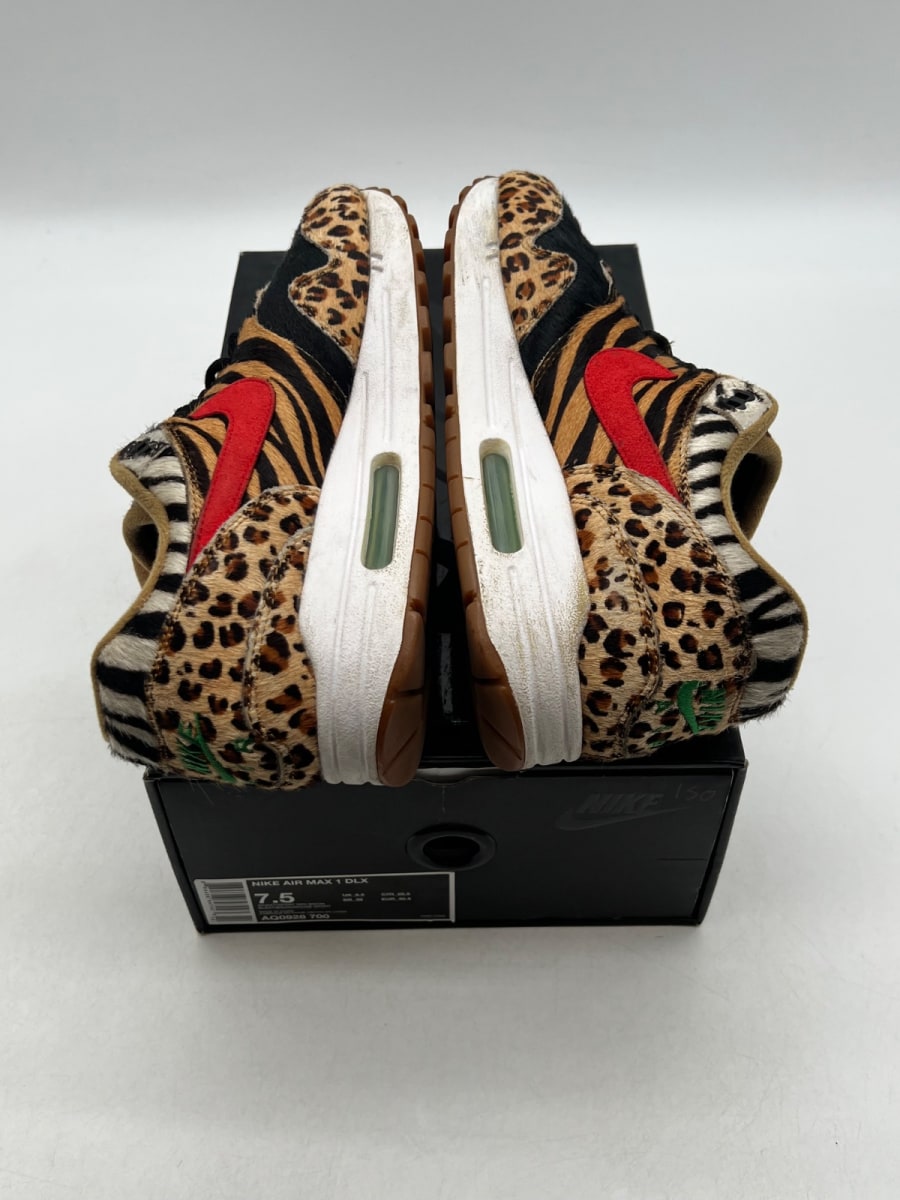 Nike Air Max 1 atmos Animal Pack 2.0 (All Black Box) (2018) 7.5 (Moderately Worn Pre-Owned)NikeWheat/Sport Red-Bison-Classic Green - Image 7