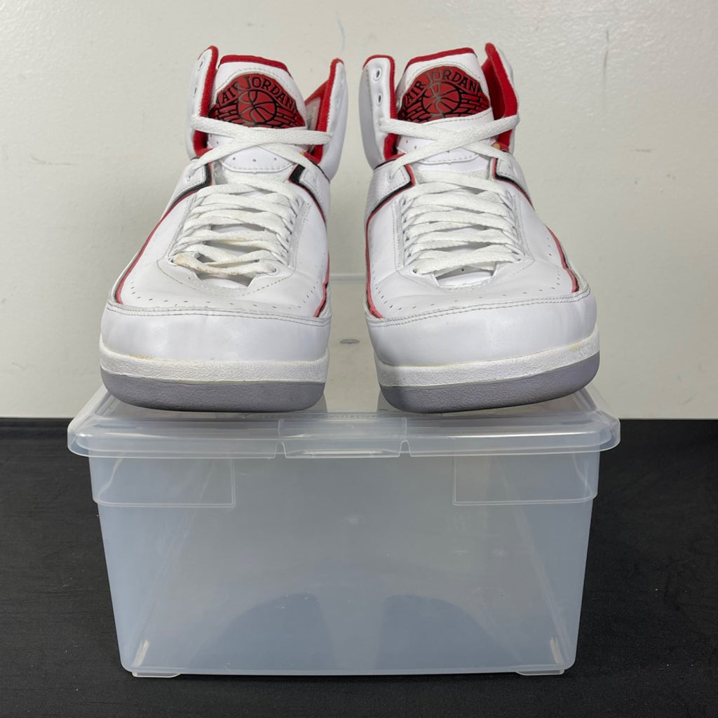Jordan 2 Retro White Red CDP (2008) 14 (Moderately Worn Pre-Owned)JordanWhite/Varsity Red - Image 2