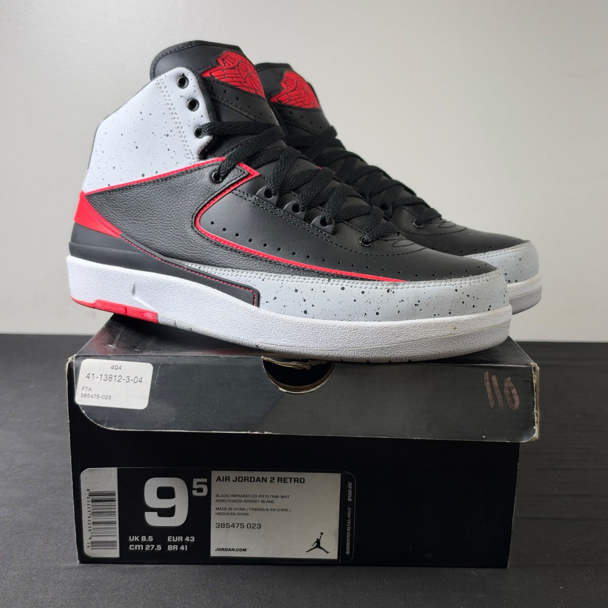 Jordan 2 Retro Infrared Cement (Size 9.5) - Image 1