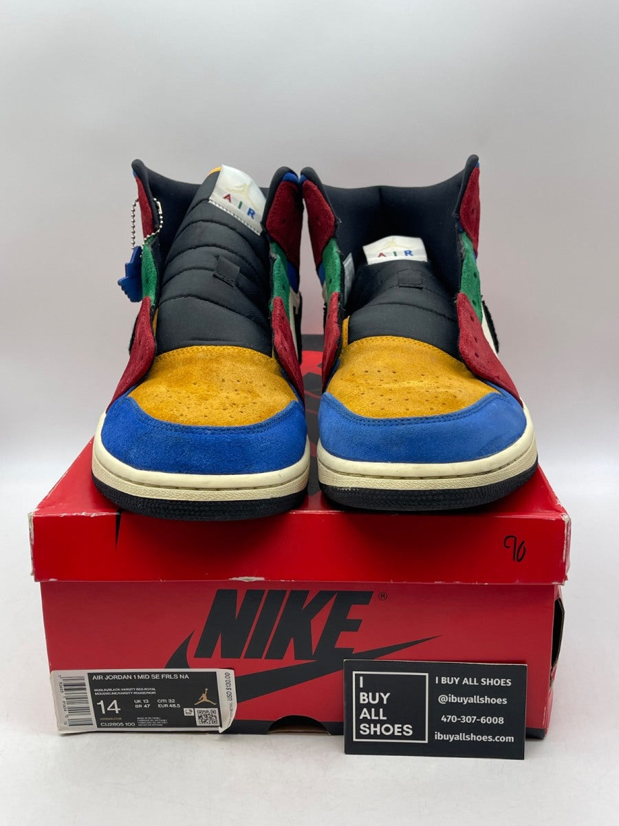 Jordan 1 Mid SE Fearless Blue the Great 14 (Moderately Worn Pre-Owned) - Image 2