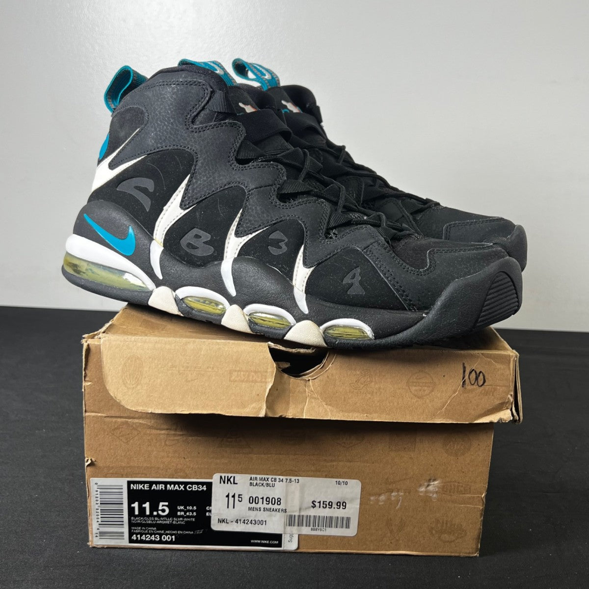 Nike Air Max CB34 Black Glass Blue 11.5 (Heavily Worn Pre-Owned)NikeBlack/Glass Blue-Metallic Silver-White - Image 1