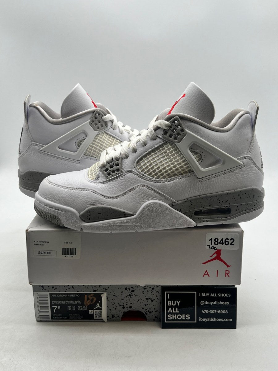 Jordan 4 Retro White Oreo (2021) 7.5 (Lightly Worn Pre-Owned) - Image 1