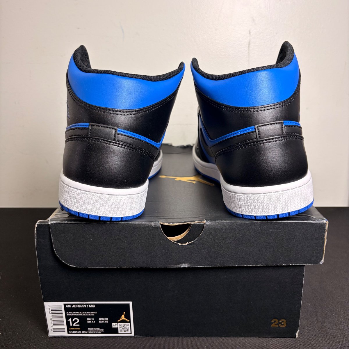Jordan 1 Mid Black Royal Blue (Size 12) - Image 4