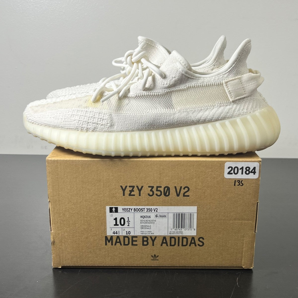 adidas Yeezy Boost 350 V2 Bone 10.5 (Lightly Worn Pre-Owned)adidasBone/Bone/Bone - Image 3