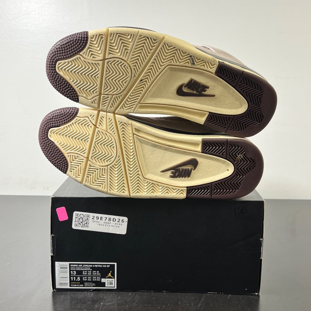Jordan 4 Retro OG SP A Ma Maniére While You Were Sleeping (Women's) 13W (Lightly Worn Pre-Owned)JordanFossil Stone/Metallic Pewter/Burgundy Crush - Image 6