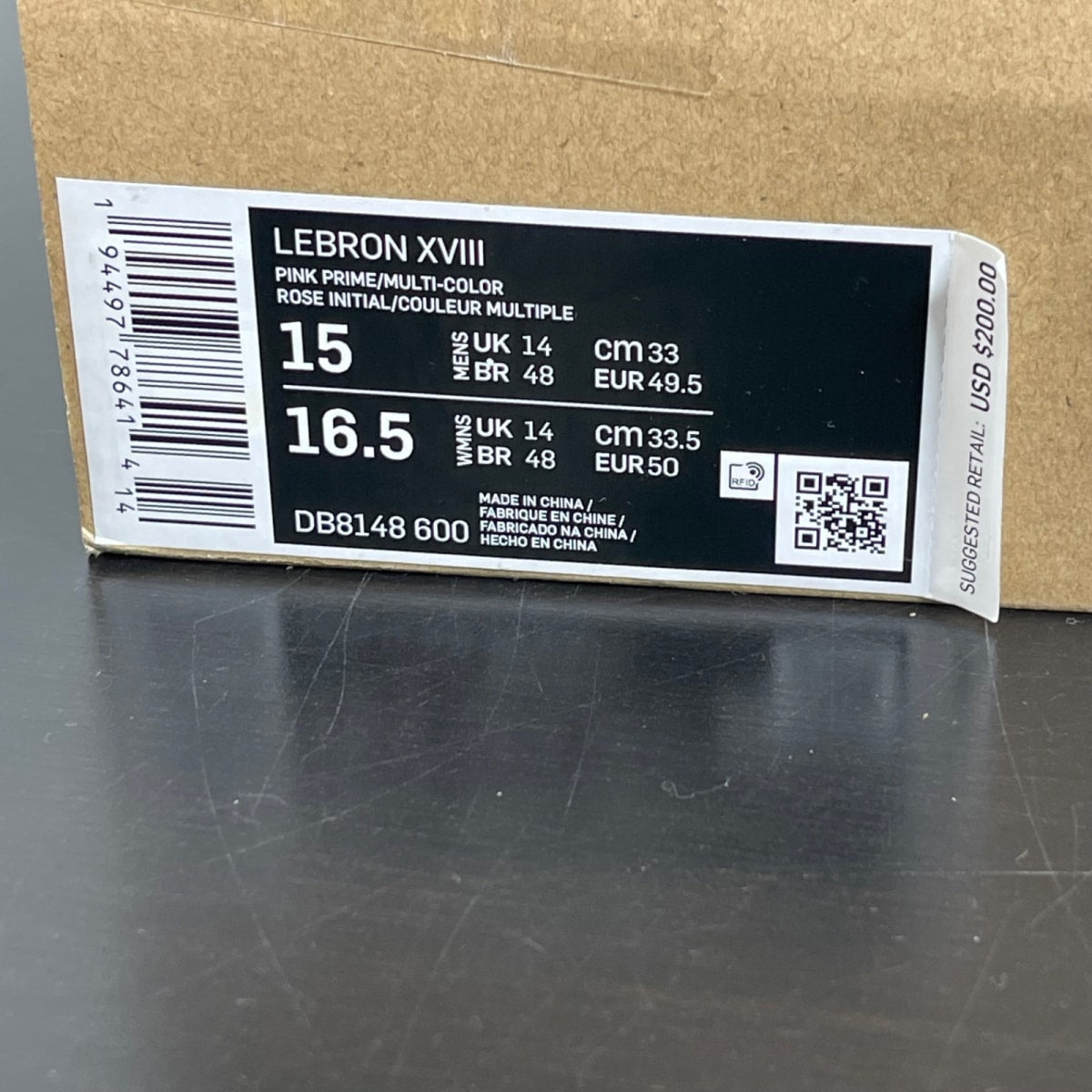 Nike LeBron 18 Los Angeles By Night 15 (Moderately Worn Pre-Owned)NikePink Prime/Multi-Color-Blue Void - Image 7
