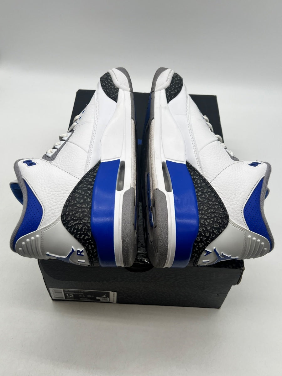 Jordan 3 Retro Racer Blue 12 (Moderately Worn Pre-Owned)JordanWhite/Black-Cement Grey-Racer Blue - Image 7