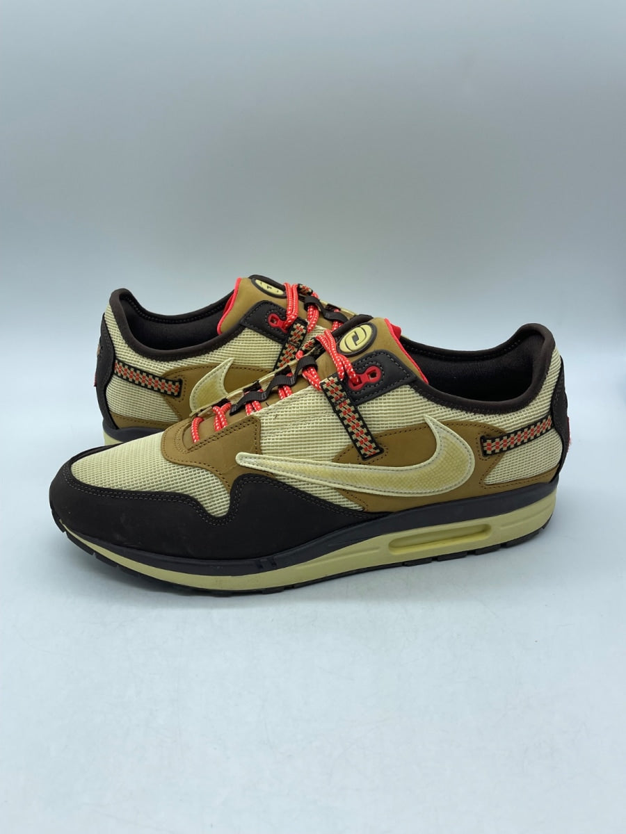 Nike Air Max 1 Travis Scott Cactus Jack Baroque Brown 14 (Moderately Worn Pre-Owned)NikeBaroque Brown/Lemon Drop-Wheat-Chile Red - Image 1