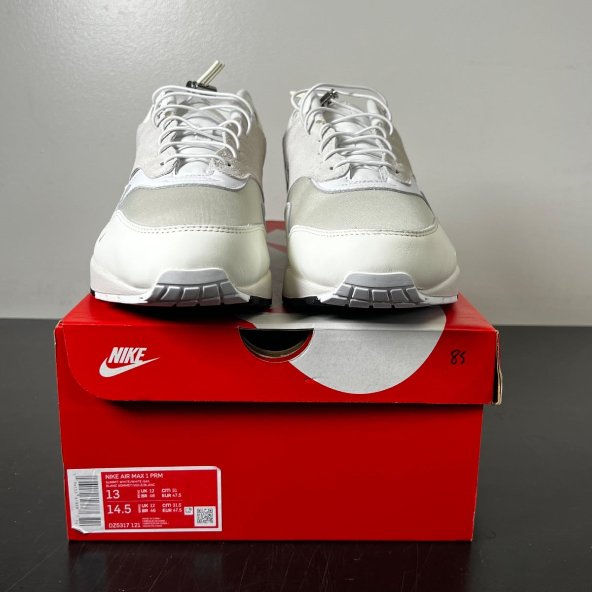 Nike Air Max 1 Premium Hangul Day 13 (Lightly Worn Pre-Owned)NikeSummit White/Sail/Coconut Milk/White - Image 2