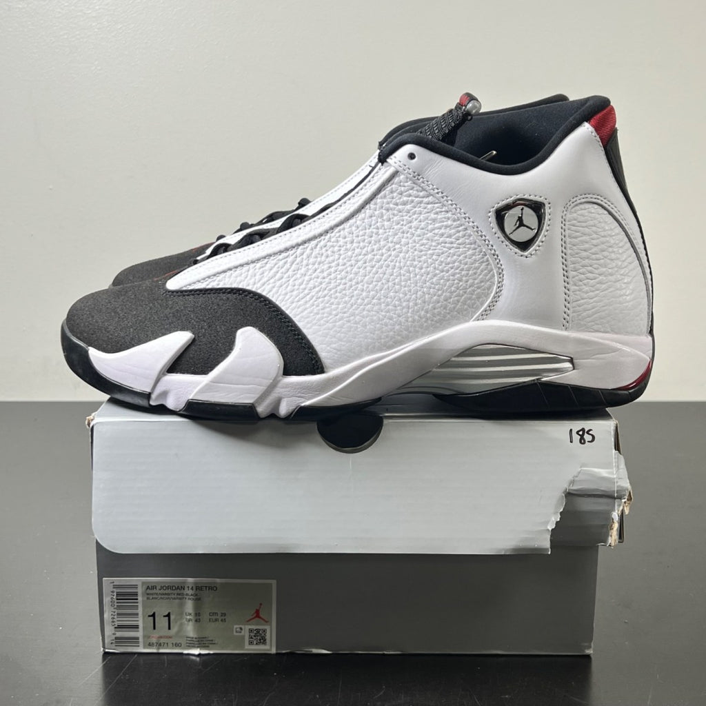 Jordan 14 Retro Black Toe (2024) 11 (Lightly Worn Pre-Owned)JordanWhite/Varsity Red/Black/Metallic Silver - Image 3